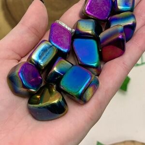 Aura Hematite Tumbled Stones